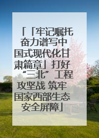 「牢记嘱托 奋力谱写中国式现代化甘肃篇章」打好“三北”工程攻坚战 筑牢国家西部生态安全屏障