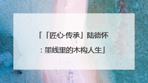「匠心·传承」陆德怀：墨线里的木构人生