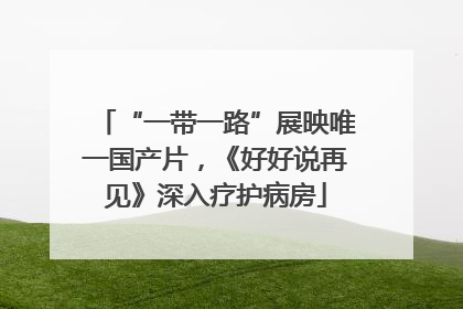 “一带一路”展映唯一国产片，《好好说再见》深入疗护病房