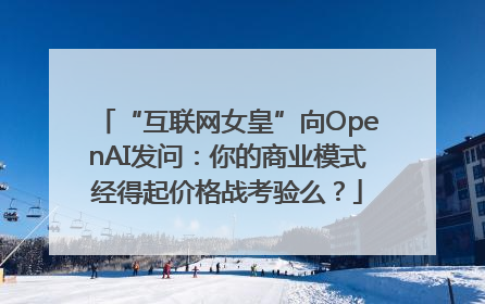 “互联网女皇”向OpenAI发问：你的商业模式经得起价格战考验么？