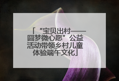“宝贝出村——圆梦微心愿”公益活动带领乡村儿童体验端午文化
