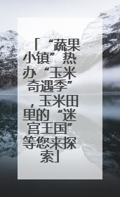 “蔬果小镇”热办“玉米奇遇季”，玉米田里的“迷宫王国”等您来探索