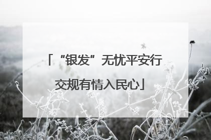 “银发”无忧平安行 交规有情入民心