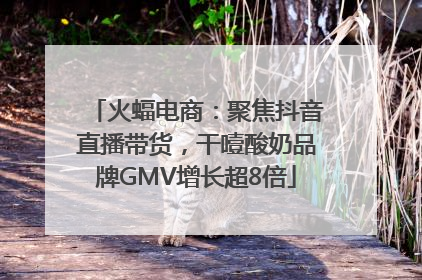 火蝠电商：聚焦抖音直播带货，干噎酸奶品牌GMV增长超8倍