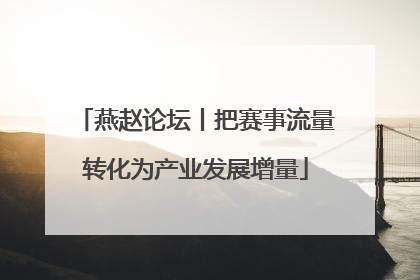 燕赵论坛丨把赛事流量转化为产业发展增量