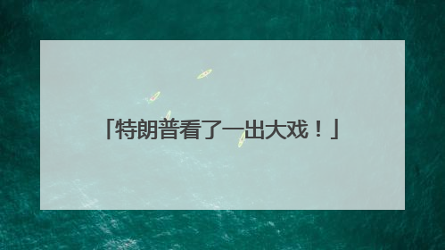 特朗普看了一出大戏！