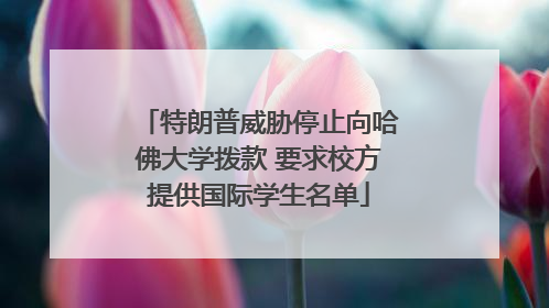 特朗普威胁停止向哈佛大学拨款 要求校方提供国际学生名单