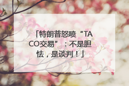 特朗普怒喷“TACO交易”：不是胆怯，是谈判！