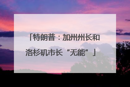 特朗普：加州州长和洛杉矶市长“无能”
