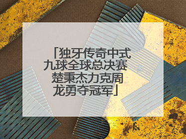 独牙传奇中式九球全球总决赛 楚秉杰力克周龙勇夺冠军