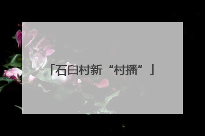 石臼村新“村播”