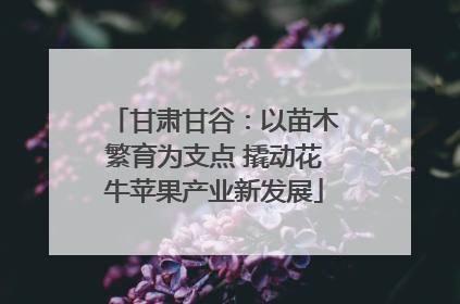 甘肃甘谷：以苗木繁育为支点 撬动花牛苹果产业新发展
