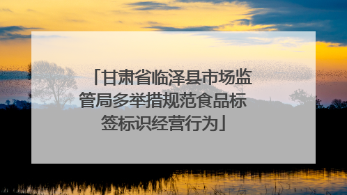 甘肃省临泽县市场监管局多举措规范食品标签标识经营行为