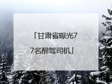 甘肃省曝光77名醉驾司机