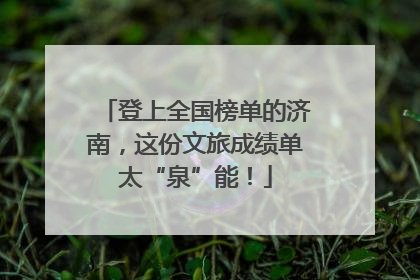 登上全国榜单的济南，这份文旅成绩单太“泉”能！
