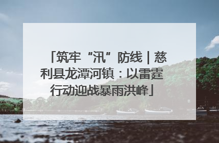 筑牢“汛”防线｜慈利县龙潭河镇：以雷霆行动迎战暴雨洪峰