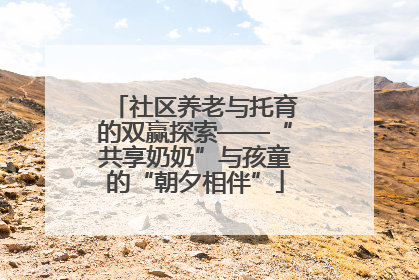 社区养老与托育的双赢探索——“共享奶奶”与孩童的“朝夕相伴”