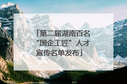 第二届湖南百名“国企工匠”人才宣传名单发布