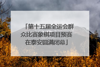 第十五届全运会群众比赛象棋项目预赛在泰安圆满闭幕