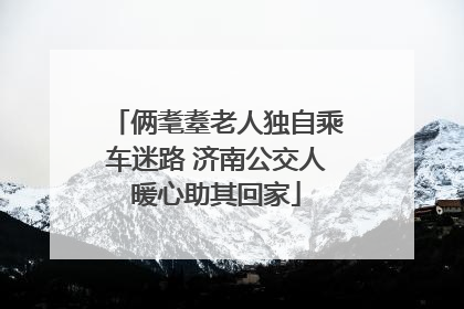 俩耄耋老人独自乘车迷路 济南公交人暖心助其回家