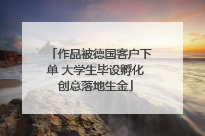 作品被德国客户下单 大学生毕设孵化创意落地生金