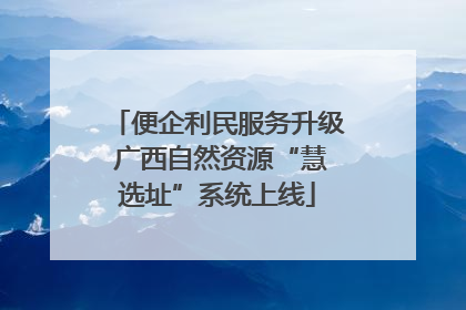 便企利民服务升级 广西自然资源“慧选址”系统上线