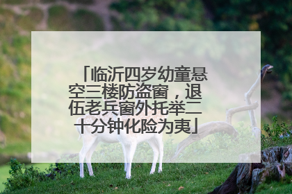 临沂四岁幼童悬空三楼防盗窗，退伍老兵窗外托举二十分钟化险为夷