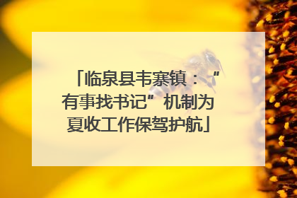 临泉县韦寨镇：“有事找书记”机制为夏收工作保驾护航