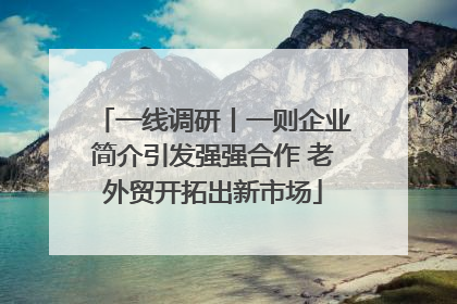 一线调研丨一则企业简介引发强强合作 老外贸开拓出新市场