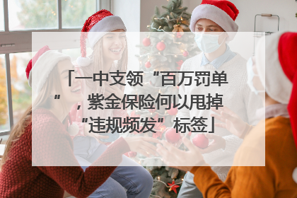 一中支领“百万罚单”，紫金保险何以甩掉“违规频发”标签