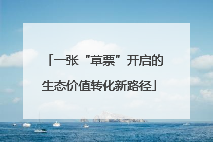 一张“草票”开启的生态价值转化新路径