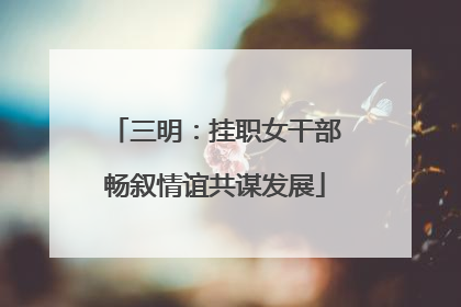 三明：挂职女干部畅叙情谊共谋发展