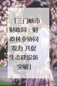 三门峡市财政局：财政林业协同发力 共促生态建设新突破