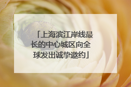 上海滨江岸线最长的中心城区向全球发出诚挚邀约