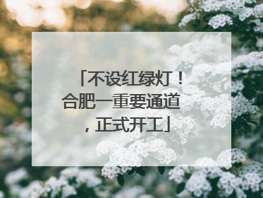 不设红绿灯！合肥一重要通道，正式开工