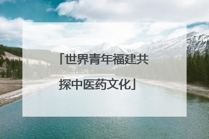 世界青年福建共探中医药文化