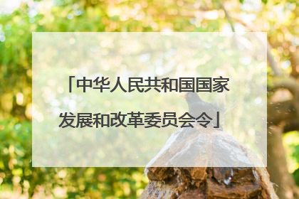 中华人民共和国国家发展和改革委员会令