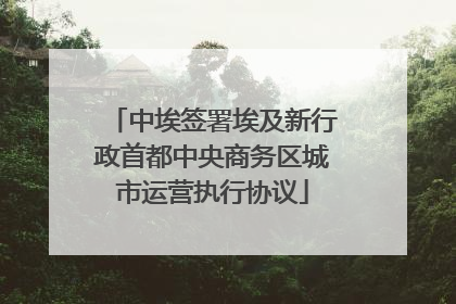 中埃签署埃及新行政首都中央商务区城市运营执行协议