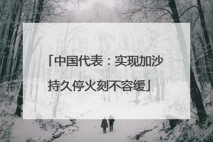 中国代表：实现加沙持久停火刻不容缓