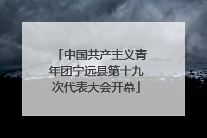中国共产主义青年团宁远县第十九次代表大会开幕