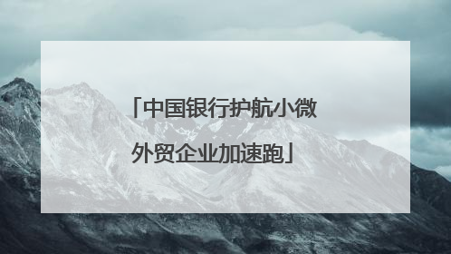 中国银行护航小微外贸企业加速跑