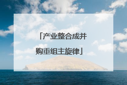 产业整合成并购重组主旋律