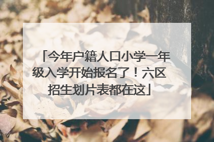 今年户籍人口小学一年级入学开始报名了！六区招生划片表都在这