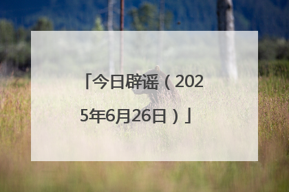 今日辟谣（2025年6月26日）