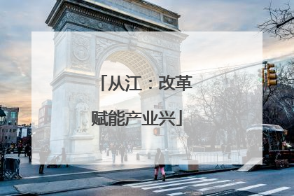 从江：改革赋能产业兴