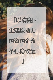 以清廉国企建设助力国资国企改革行稳致远