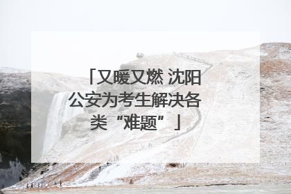 又暖又燃 沈阳公安为考生解决各类“难题”