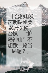 台积电发声明硬刚美芯片关税，台媒：“护岛神山”不想跪，赖当局呢？