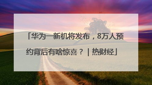 华为一新机将发布，8万人预约背后有啥惊喜？｜热财经