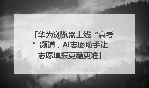 华为浏览器上线“高考”频道，AI志愿助手让志愿填报更稳更准